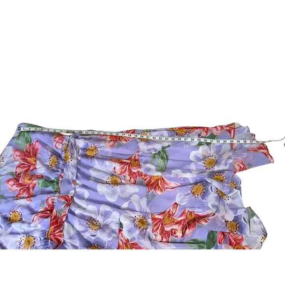 NWT Julia Jordan Floral Print One Shoulder Short Sleeve Asymmetrical Midi SZ 16 - Picture 12 of 13